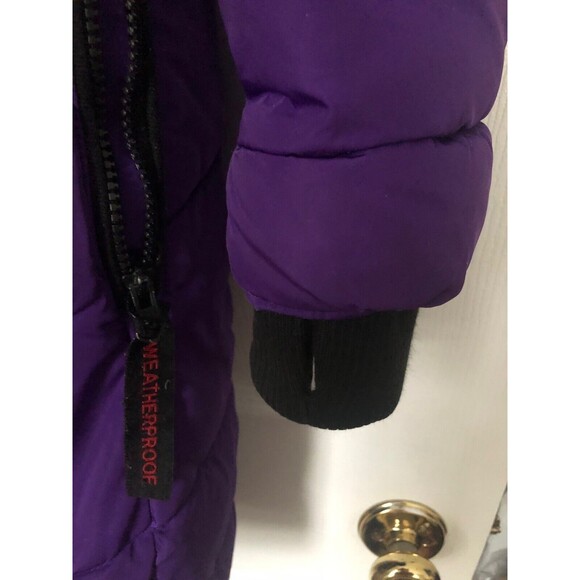 Weatherproof Puffer Coat Girls size 12 Purple w/Thumbhole Cuffs - No Hood - Picture 4 of 11